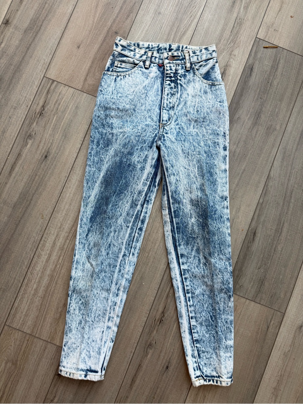 80s Vintage Acid Wash Twist Tapered Cigarette Pants 24 Jeans 0 Size 3 XS